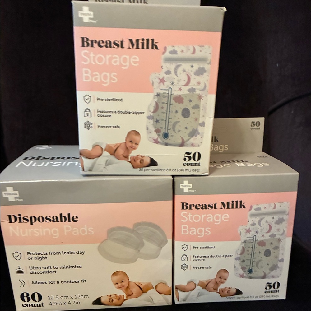 Nursing pads & breast milk storage bags bundle